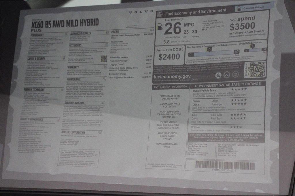 new 2026 Volvo XC60 car, priced at $58,015
