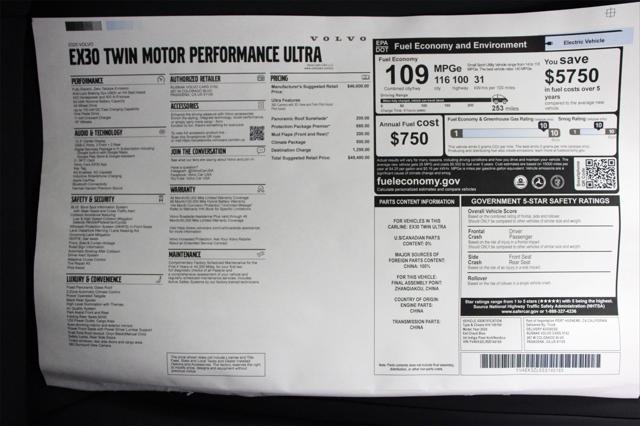 new 2025 Volvo EX30 car, priced at $49,480