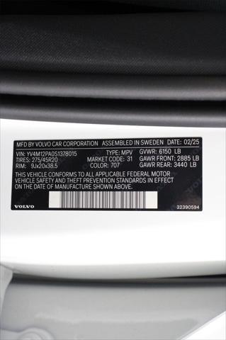 new 2025 Volvo XC90 car, priced at $61,795
