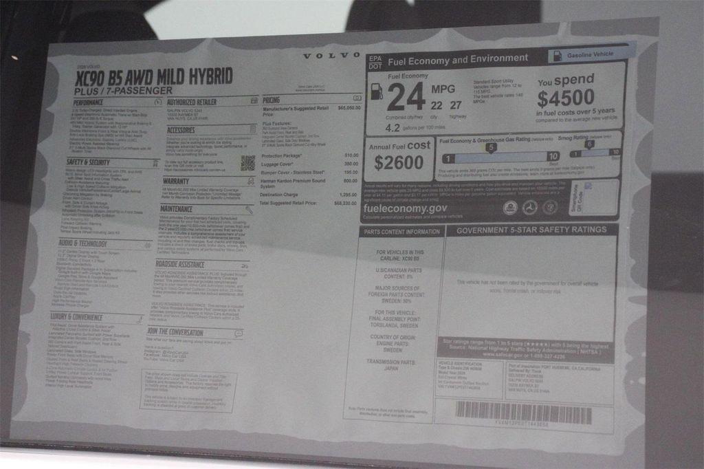 new 2026 Volvo XC90 car, priced at $68,230