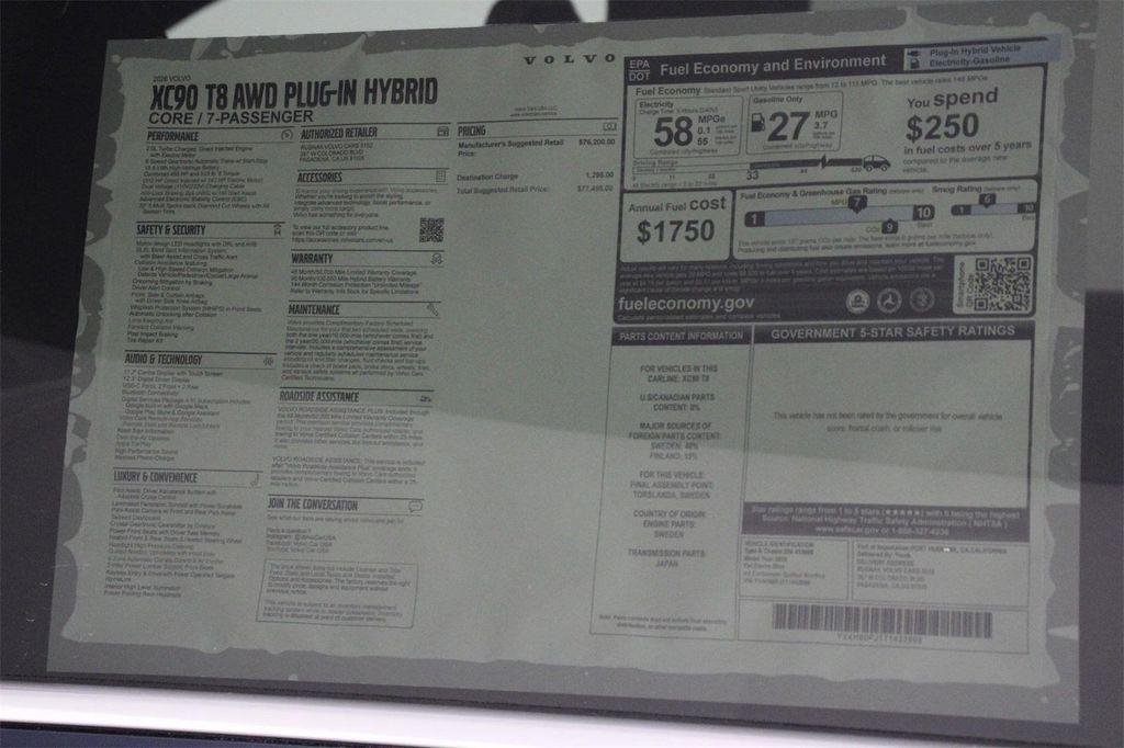 new 2026 Volvo XC90 Plug-In Hybrid car, priced at $77,495