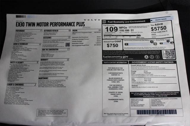 new 2025 Volvo EX30 car, priced at $47,580