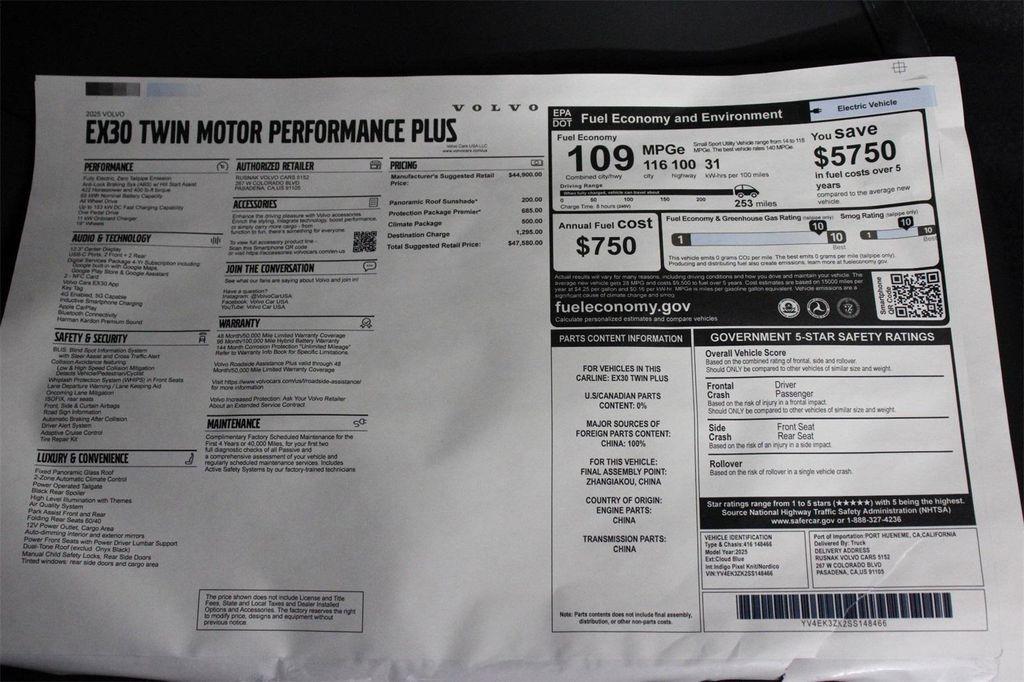 new 2025 Volvo EX30 car, priced at $47,580