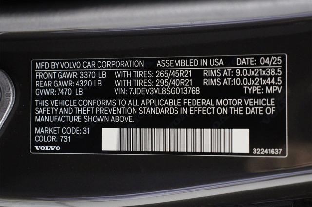new 2025 Volvo EX90 car, priced at $85,640