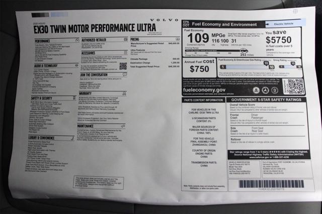 new 2025 Volvo EX30 car, priced at $48,395