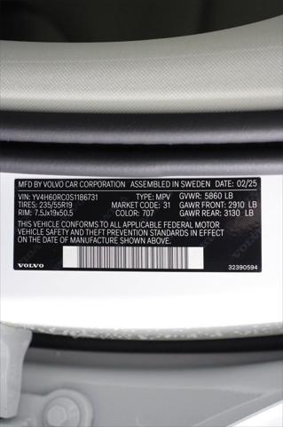 new 2025 Volvo XC60 Plug-In Hybrid car, priced at $66,650