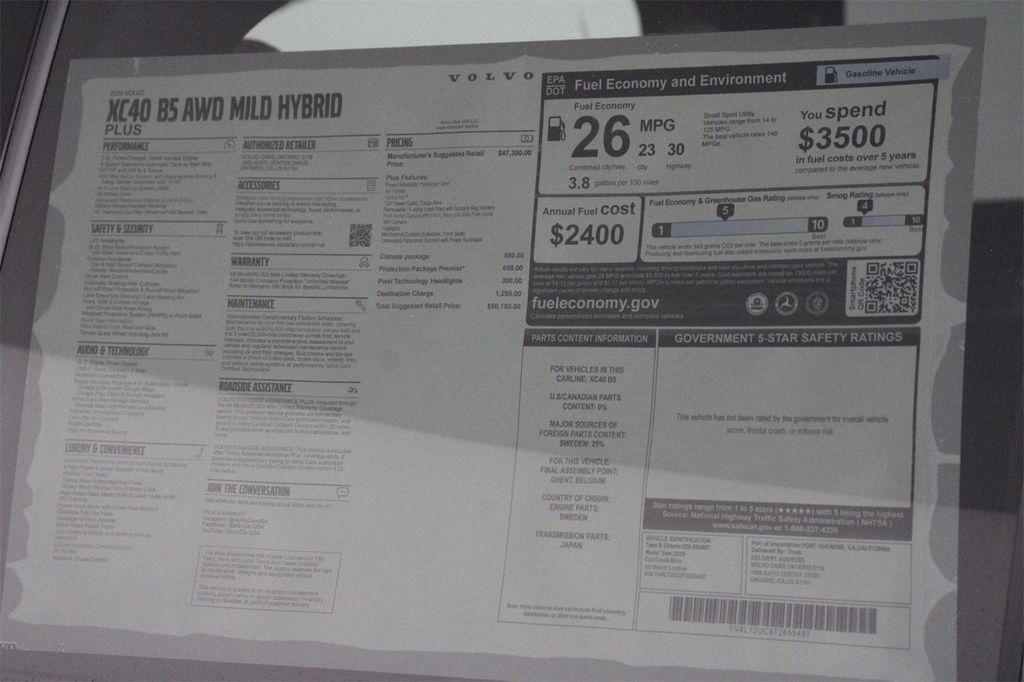 new 2026 Volvo XC40 car, priced at $50,150