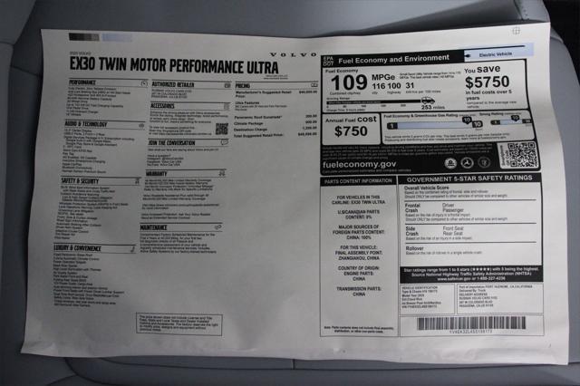 new 2025 Volvo EX30 car, priced at $48,595