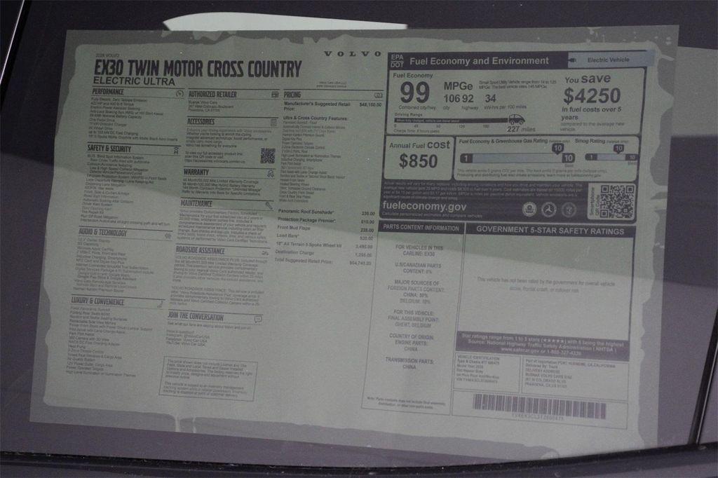 new 2026 Volvo EX30 car, priced at $54,740