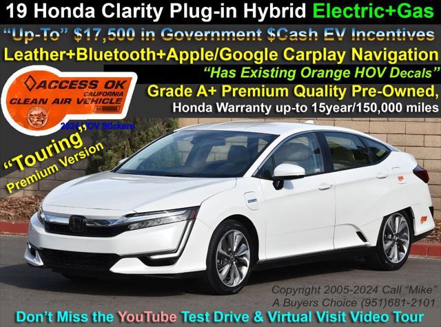 used 2019 Honda Clarity Plug-In Hybrid car, priced at $23,500