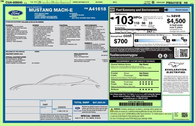 used 2023 Ford Mustang Mach-E car, priced at $35,000