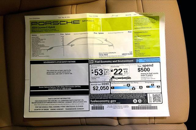 used 2024 Porsche Cayenne E-Hybrid car, priced at $102,901