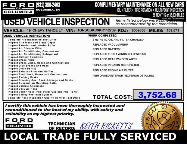 used 2019 Chevrolet Tahoe car, priced at $27,127