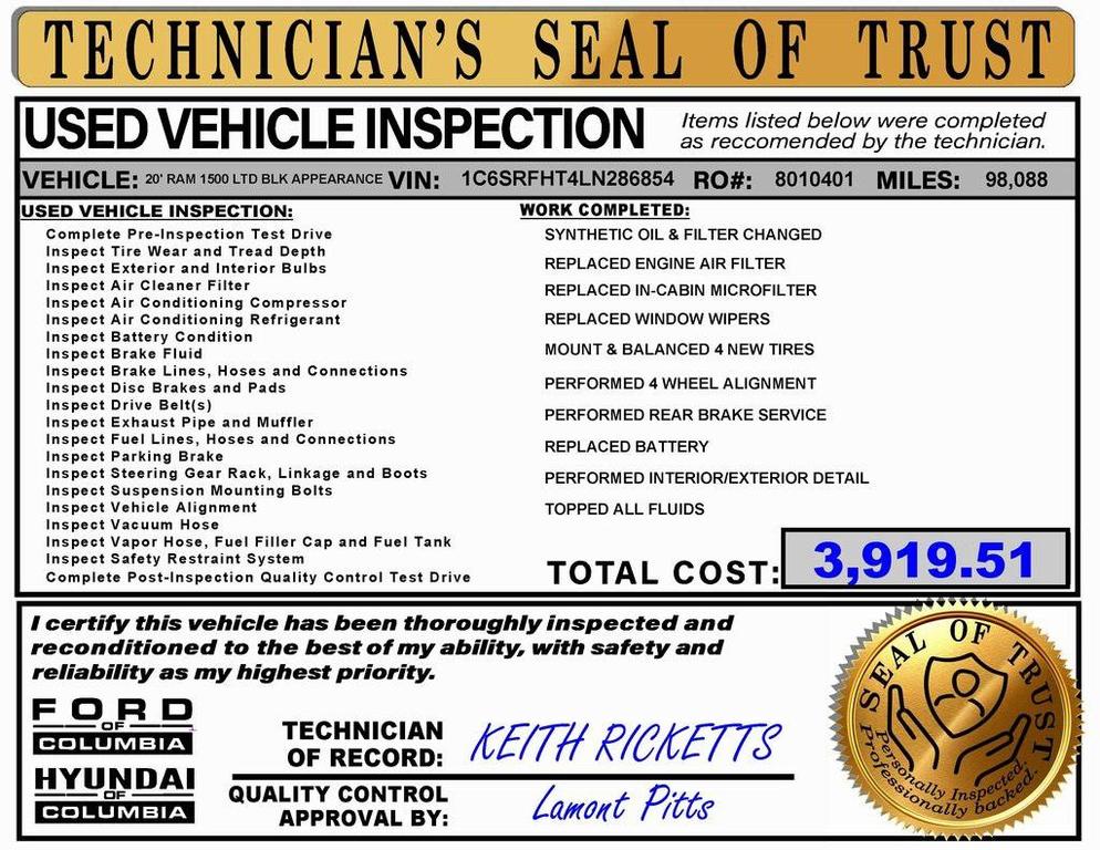 used 2020 Ram 1500 car, priced at $32,941