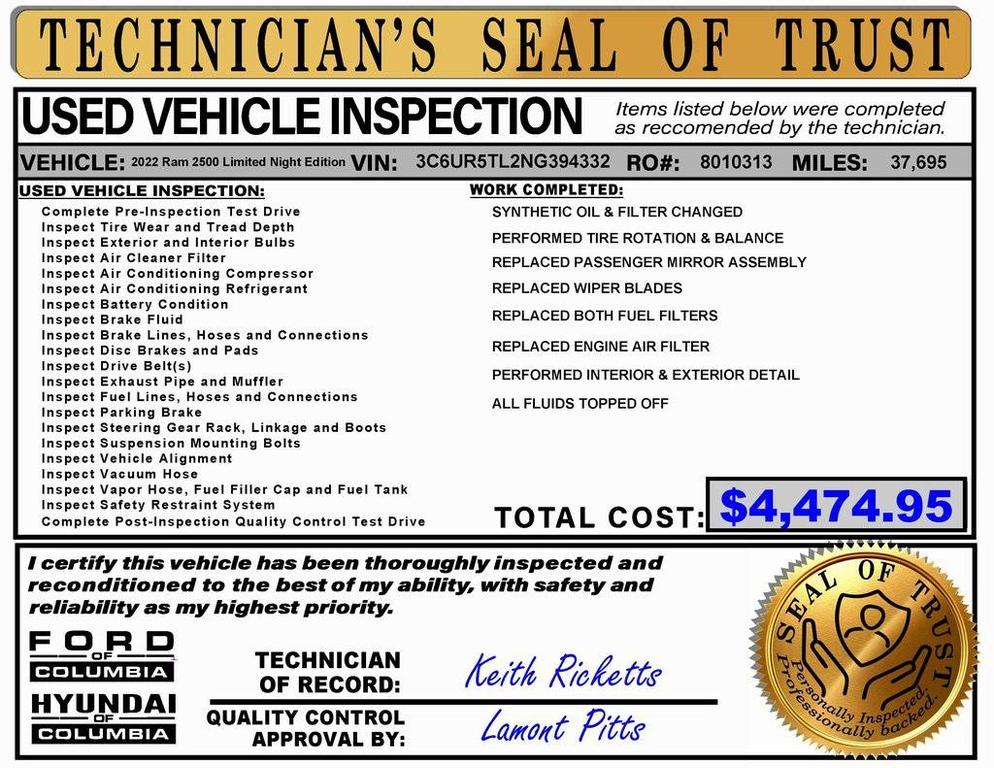 used 2022 Ram 2500 car, priced at $64,976