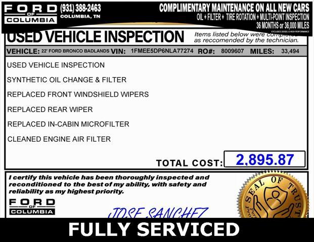 used 2022 Ford Bronco car, priced at $49,229