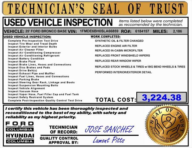 used 2025 Ford Bronco car, priced at $52,999