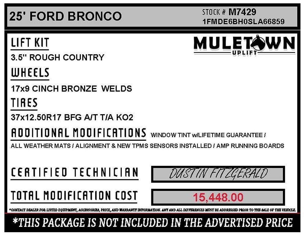 used 2025 Ford Bronco car, priced at $39,249