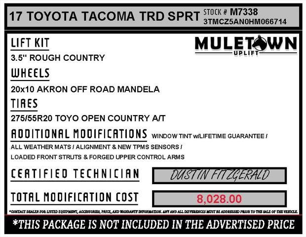 used 2017 Toyota Tacoma car, priced at $31,550