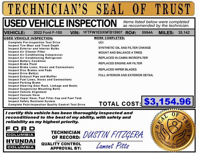 used 2022 Ford F-150 car, priced at $52,785