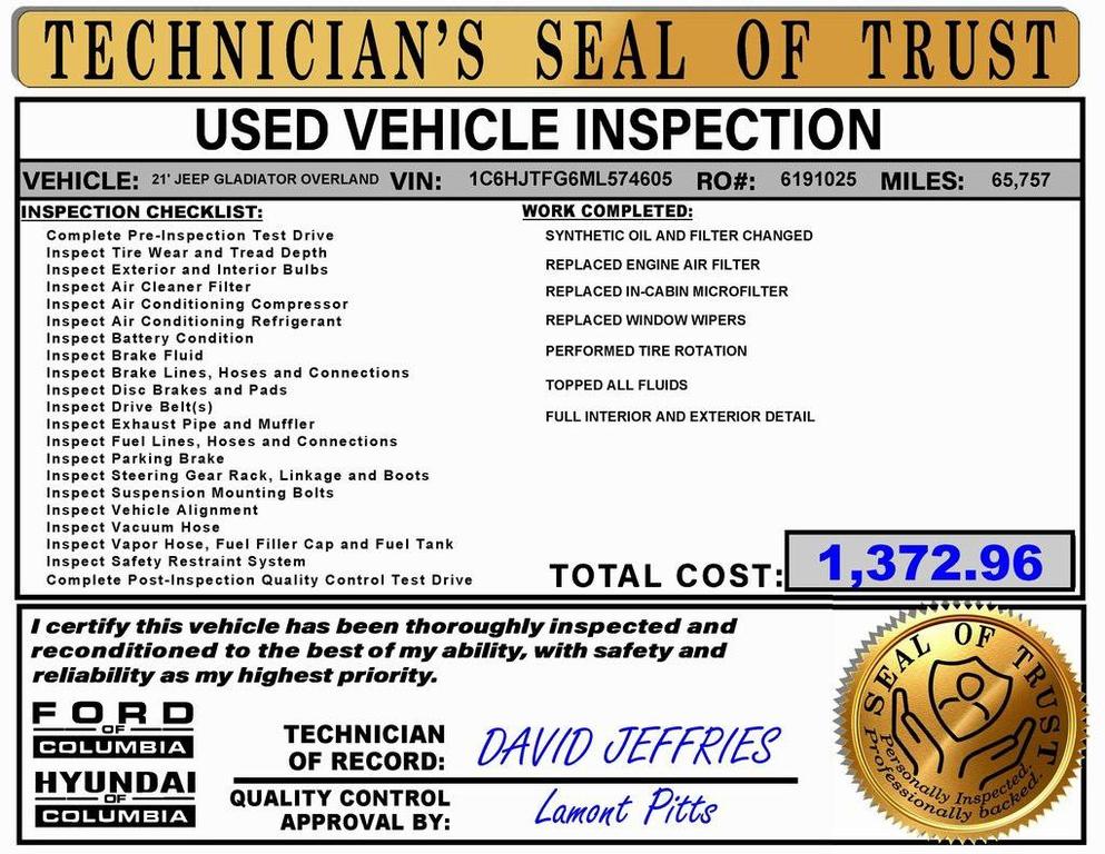 used 2021 Jeep Gladiator car, priced at $30,422