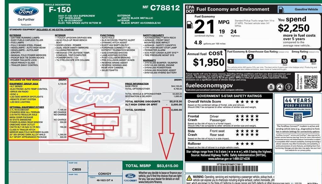 used 2021 Ford F-150 car, priced at $38,551