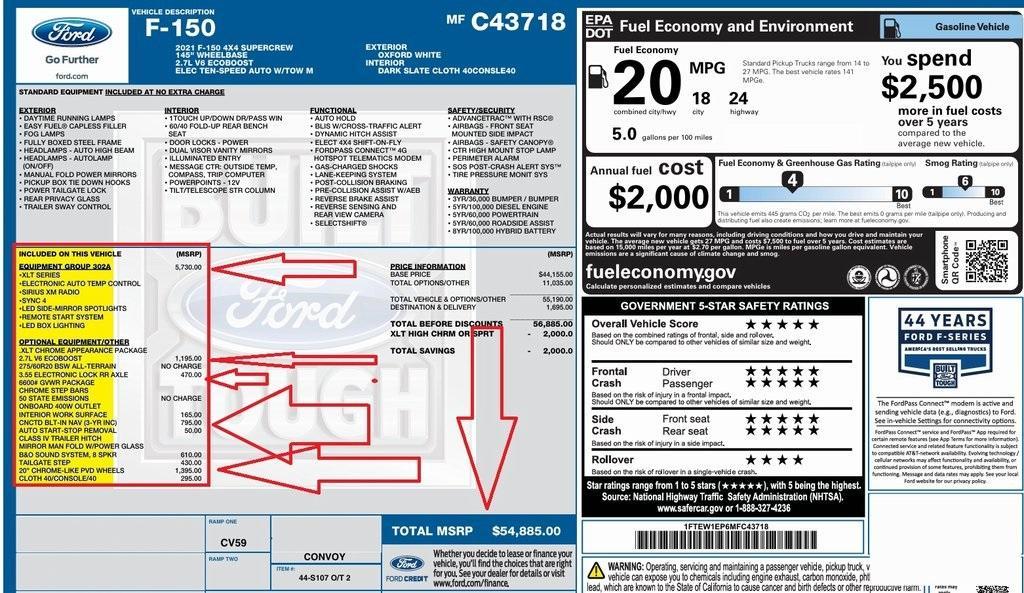 used 2021 Ford F-150 car, priced at $35,418