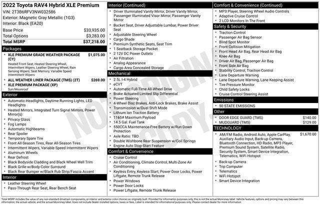 used 2022 Toyota RAV4 Hybrid car, priced at $29,008