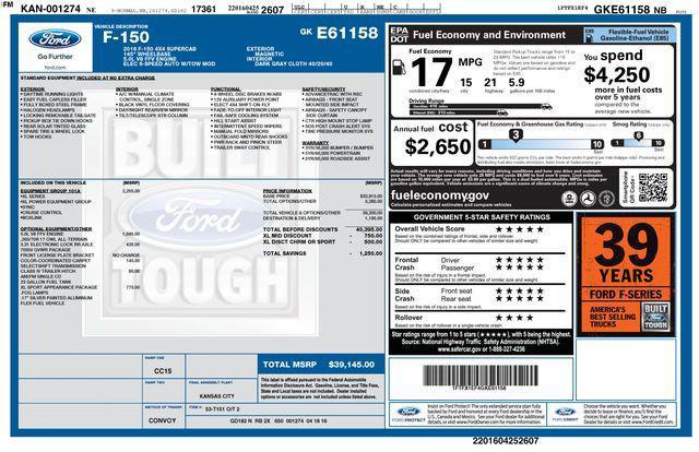 used 2016 Ford F-150 car, priced at $18,395