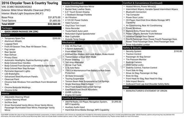 used 2016 Chrysler Town & Country car, priced at $8,500