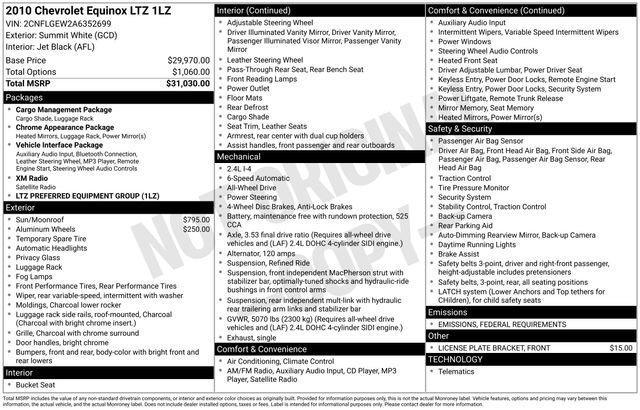 used 2010 Chevrolet Equinox car, priced at $11,000