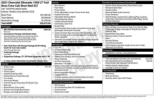 used 2021 Chevrolet Silverado 1500 car, priced at $39,000