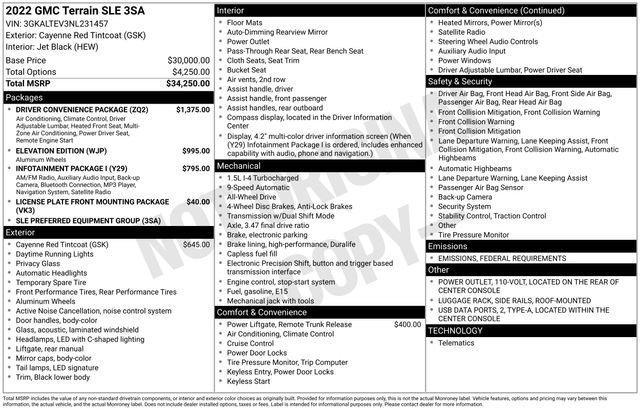 used 2022 GMC Terrain car, priced at $23,000