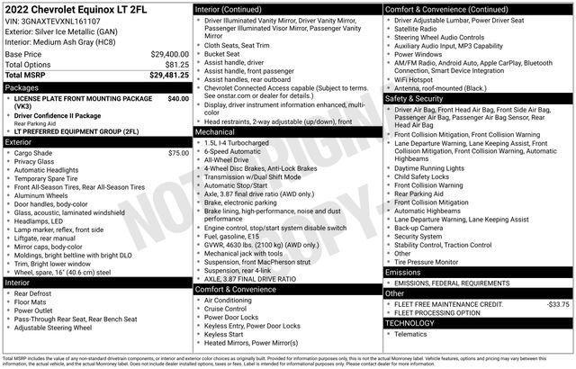 used 2022 Chevrolet Equinox car, priced at $20,650