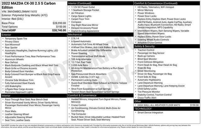 used 2022 Mazda CX-30 car, priced at $22,650