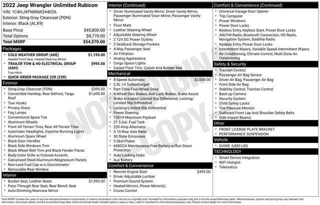 used 2022 Jeep Wrangler Unlimited car, priced at $38,577