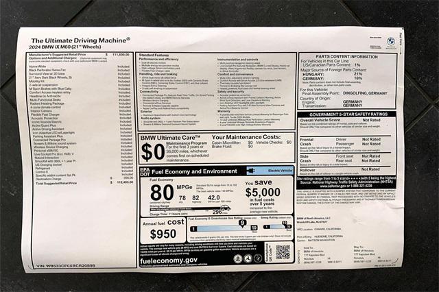 new 2024 BMW iX car, priced at $112,495