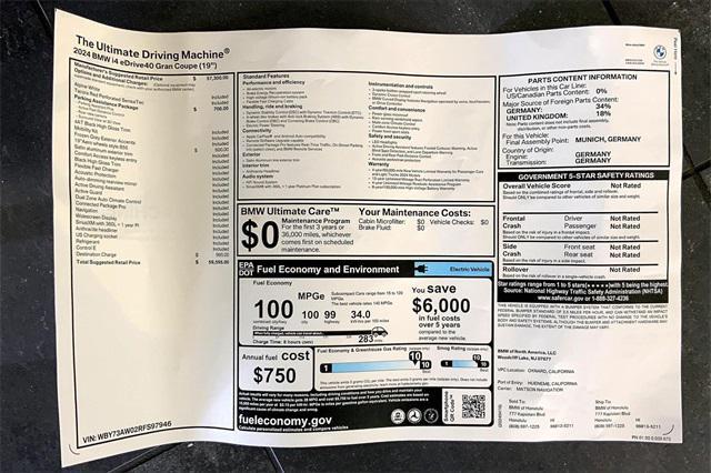 new 2024 BMW i4 Gran Coupe car, priced at $59,595