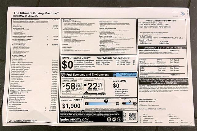 new 2025 BMW X5 car, priced at $82,525