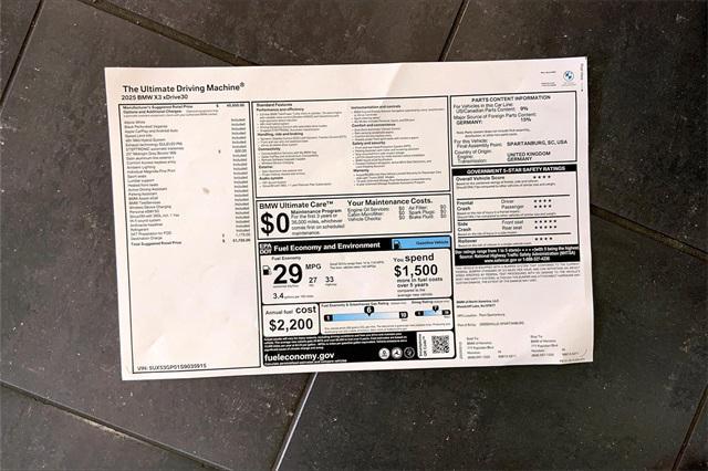 new 2025 BMW X3 car, priced at $51,725