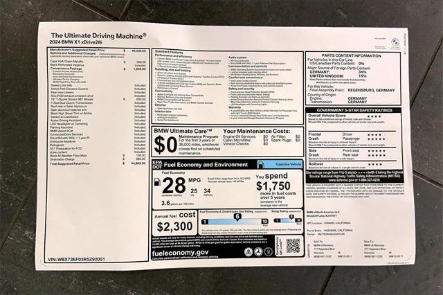 new 2024 BMW X1 car, priced at $44,885