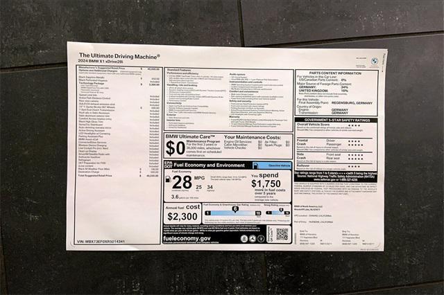 new 2024 BMW X1 car, priced at $46,235