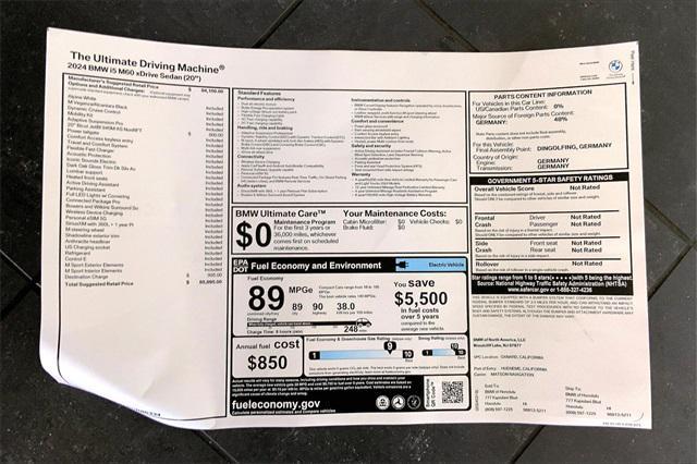 new 2024 BMW i5 car, priced at $85,895