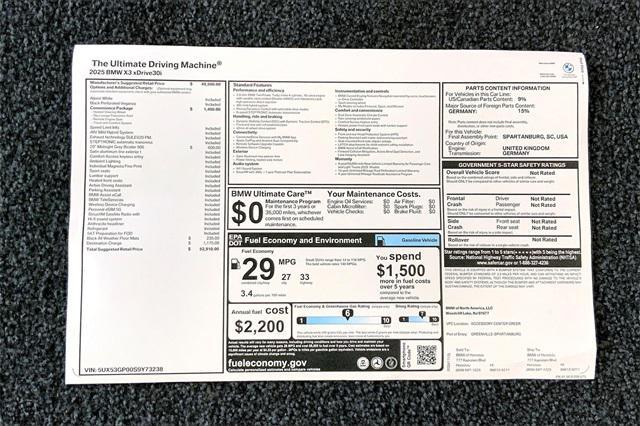 new 2025 BMW X3 car, priced at $52,910