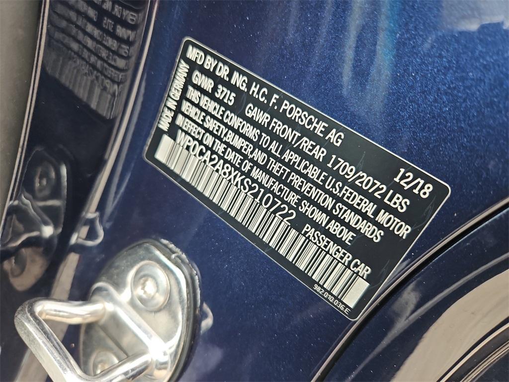 used 2019 Porsche 718 Boxster car, priced at $51,987