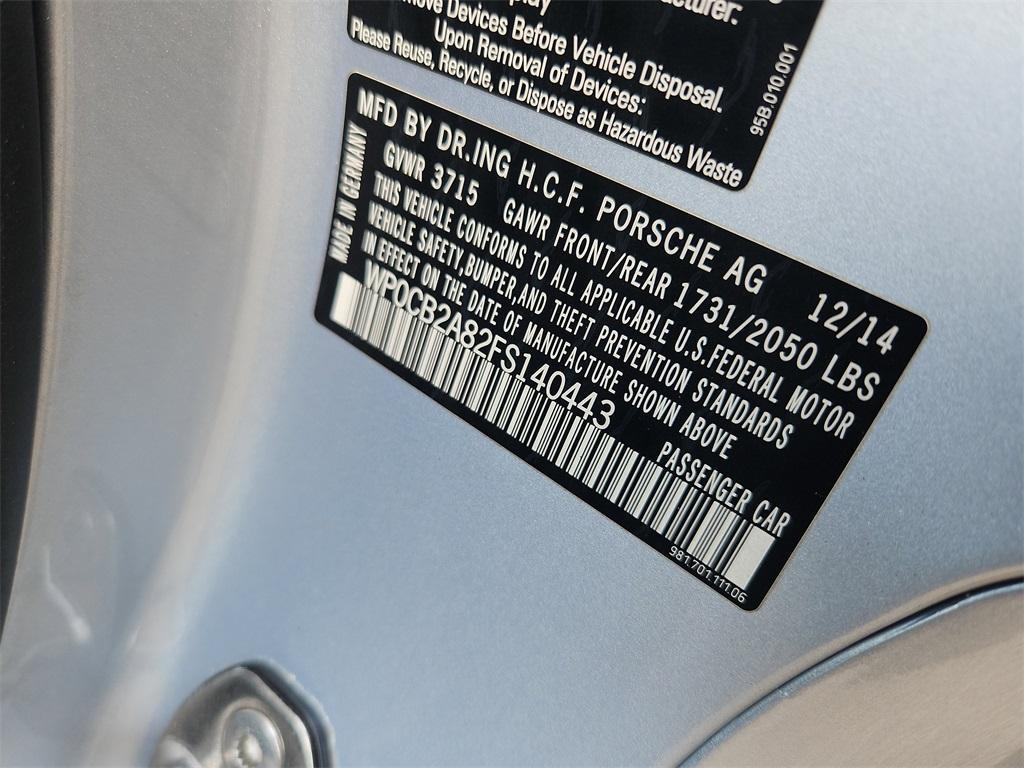 used 2015 Porsche Boxster car, priced at $69,987