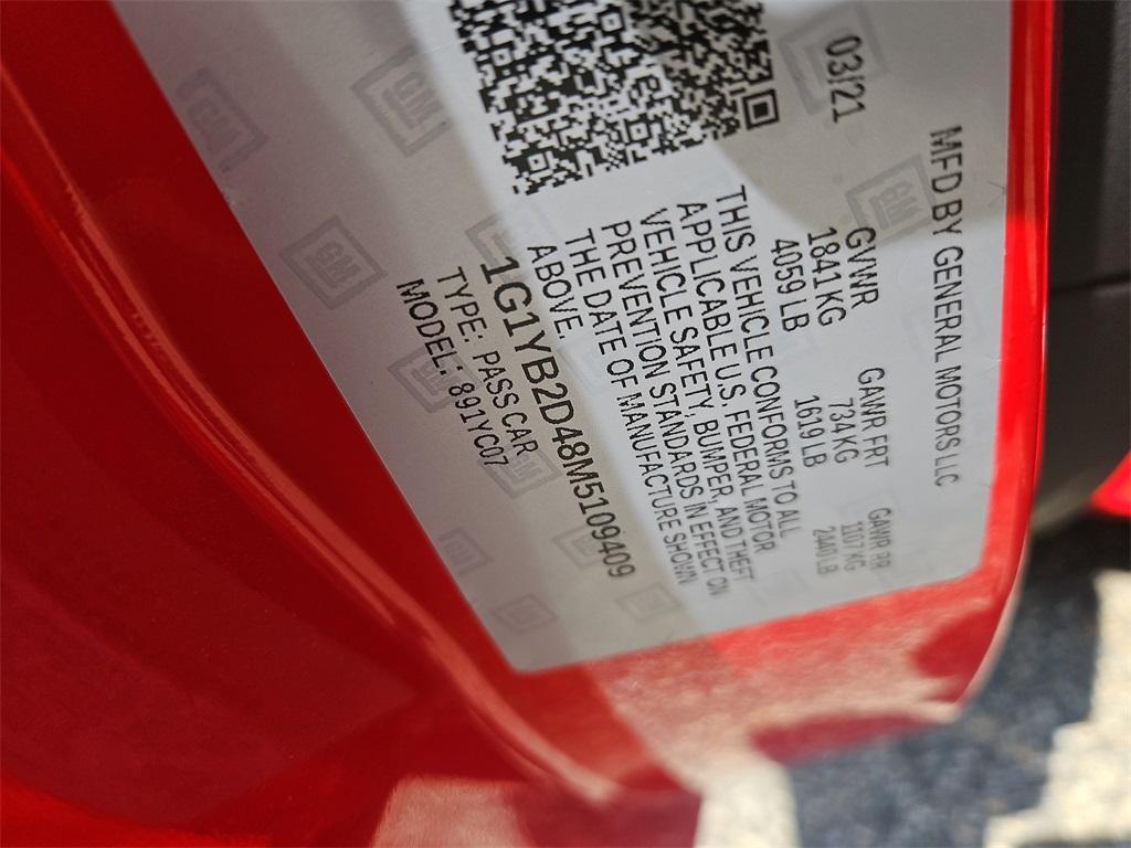 used 2021 Chevrolet Corvette car, priced at $62,987