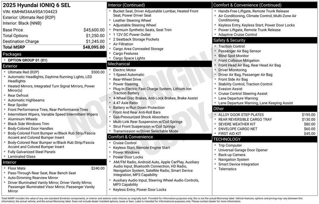new 2025 Hyundai IONIQ 6 car, priced at $37,468