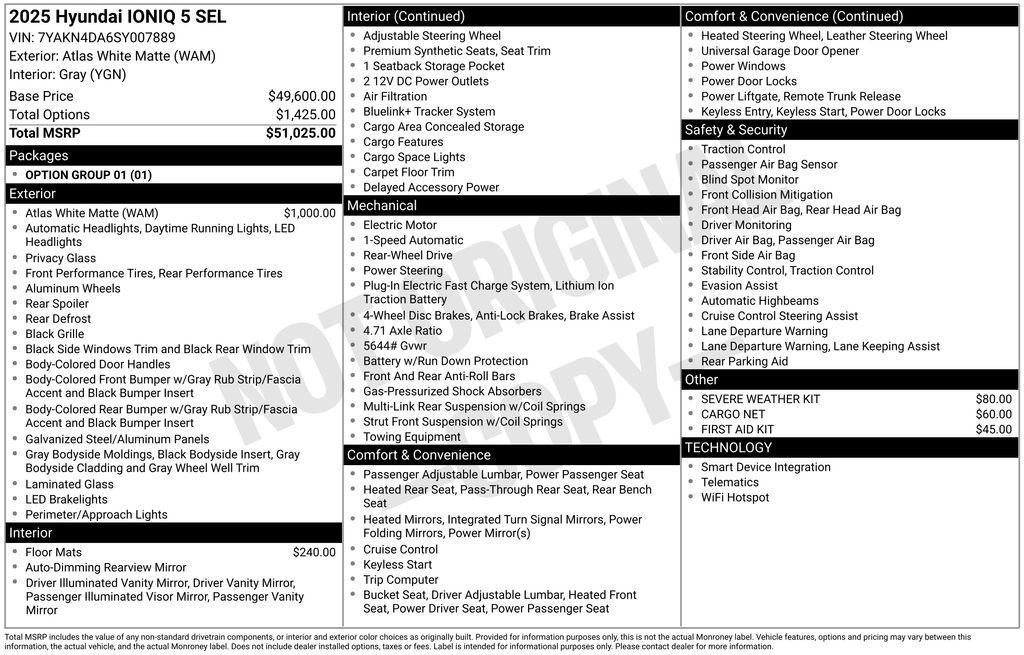 new 2025 Hyundai IONIQ 5 car, priced at $38,204