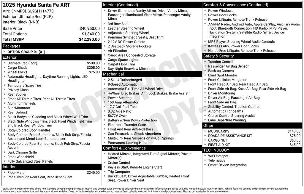 new 2025 Hyundai Santa Fe car, priced at $35,505